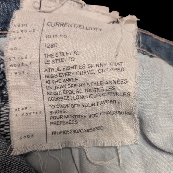 Current / Elliott Distressed Paint Splatter 80's Skinny - Picture 3 of 4